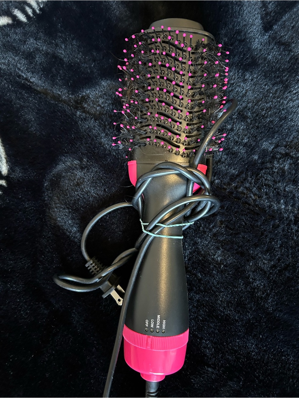 Pink Ceramic Hot Air Styling Brush for Women